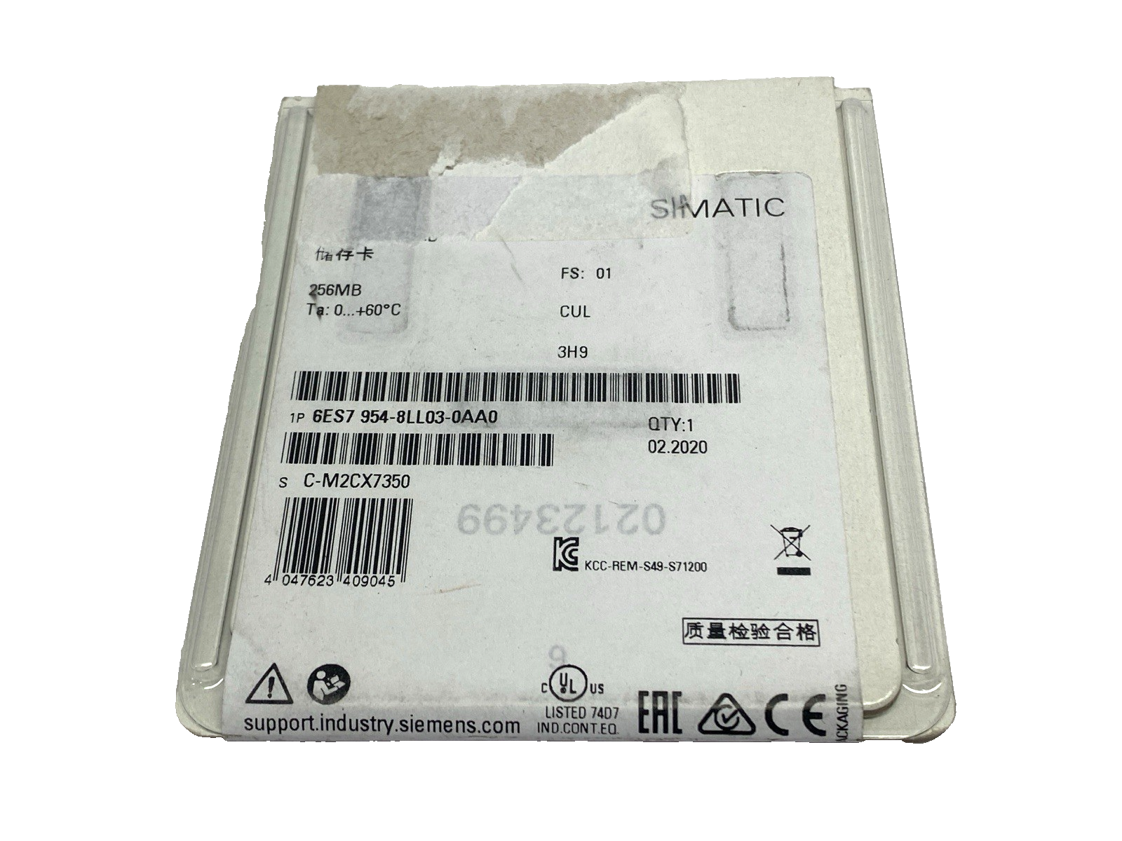 Siemens 6ES7 954-8LL03-0AA0 SIMATIC Memory Card for S7-1x00 CPU 256MB - Maverick Industrial Sales