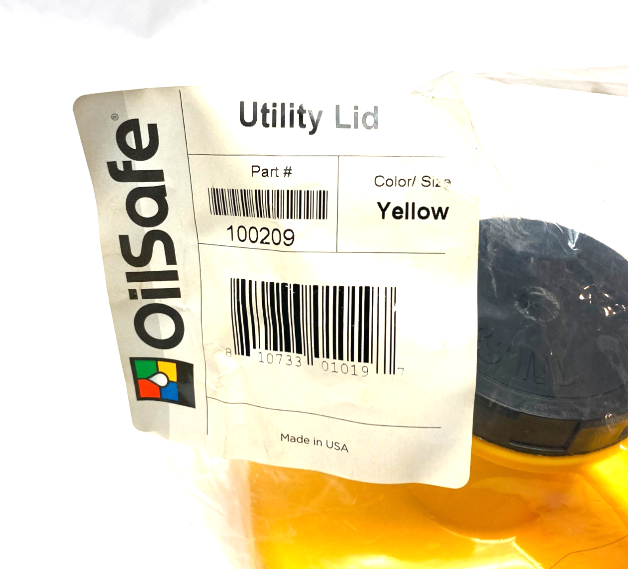 100209 | Oilsafe Utility Lid, Yellow, 48mm Opening - New - Maverick Industrial Sales