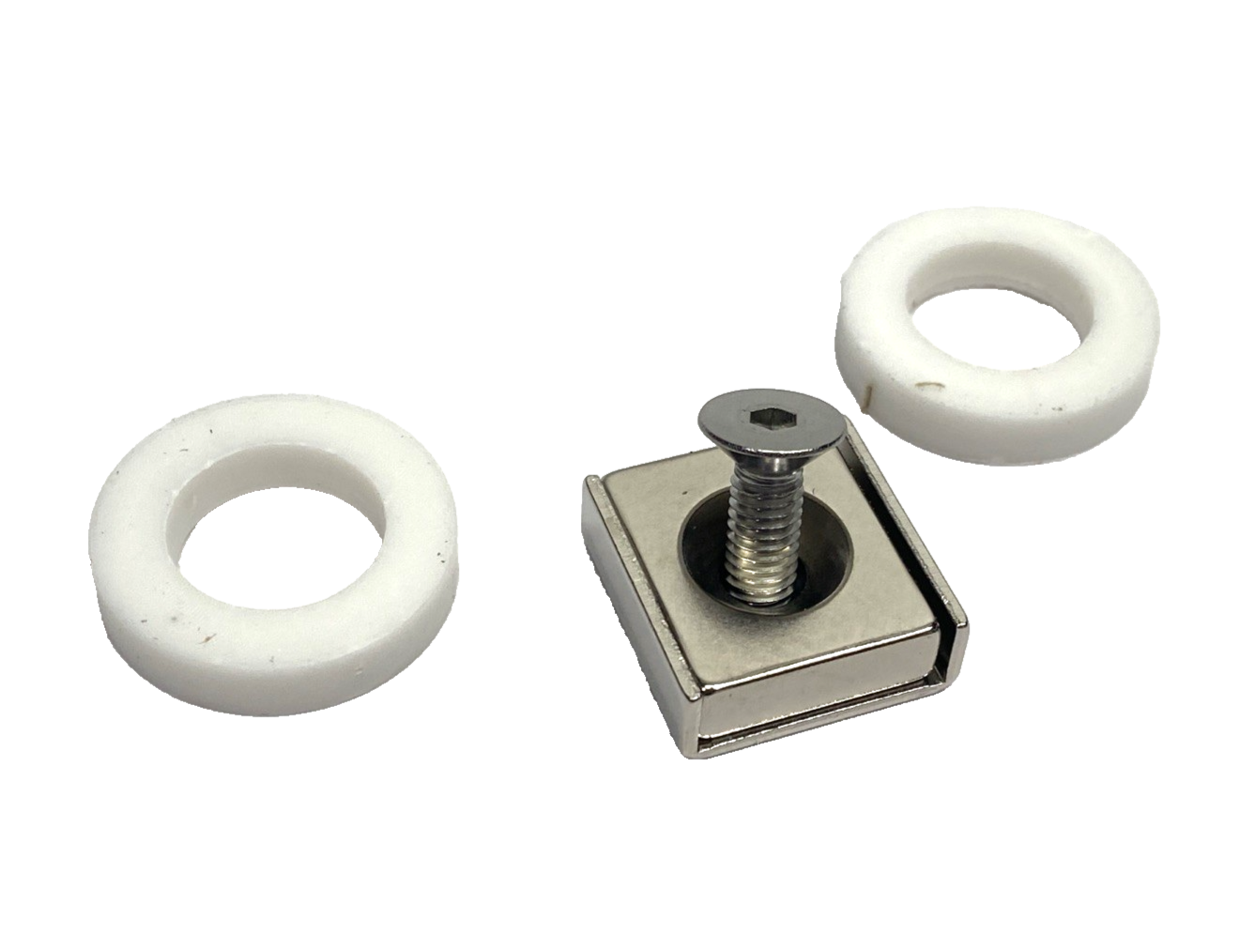 HXCS20 | MiSUMi Magnets w/ Holder, Countersunk Hole, Square, 20mm LOT OF 2 - New – Open box - Maverick Industrial Sales