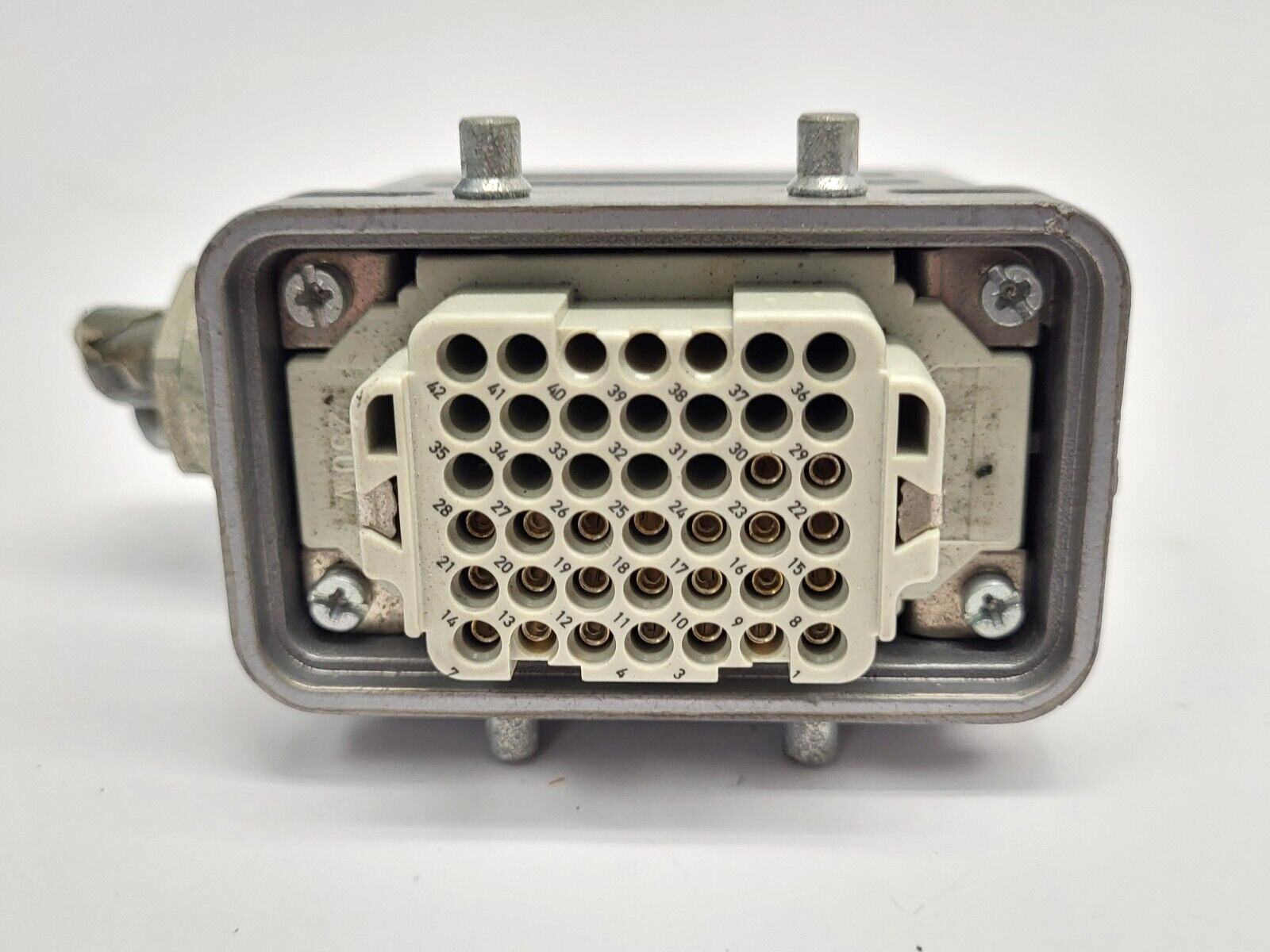 Amphenol C 144 108 042 0009 Heavy Duty Female Connector w/ Side Entry Hood 250V - Maverick Industrial Sales