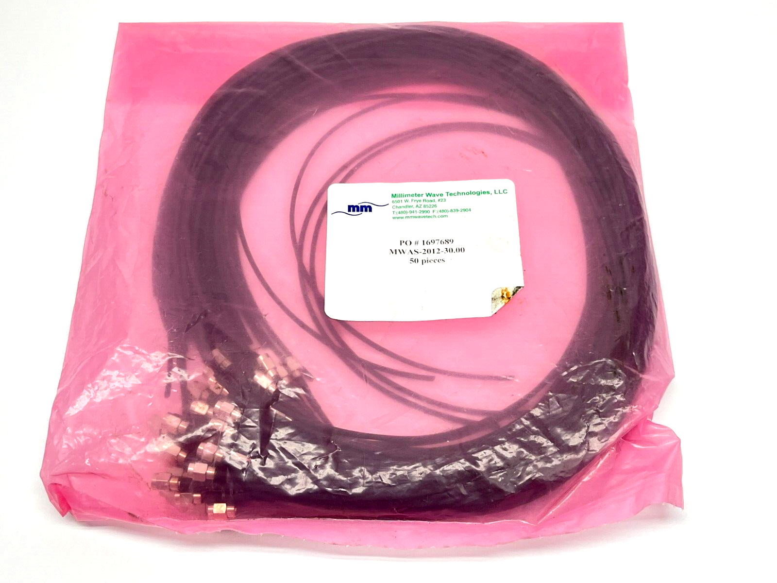 Millimeter Wave Technologies MWAS-2012-30.00 Cable Assembly 30" Length LOT OF 50 - Maverick Industrial Sales