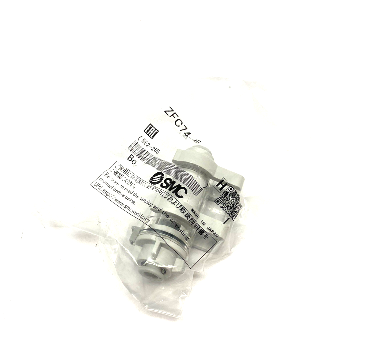 ZFC74-B | SMC Air Suction Filter, in-line, Push-to-Connect 6mm O.D. w/ Bracket - New - Maverick Industrial Sales