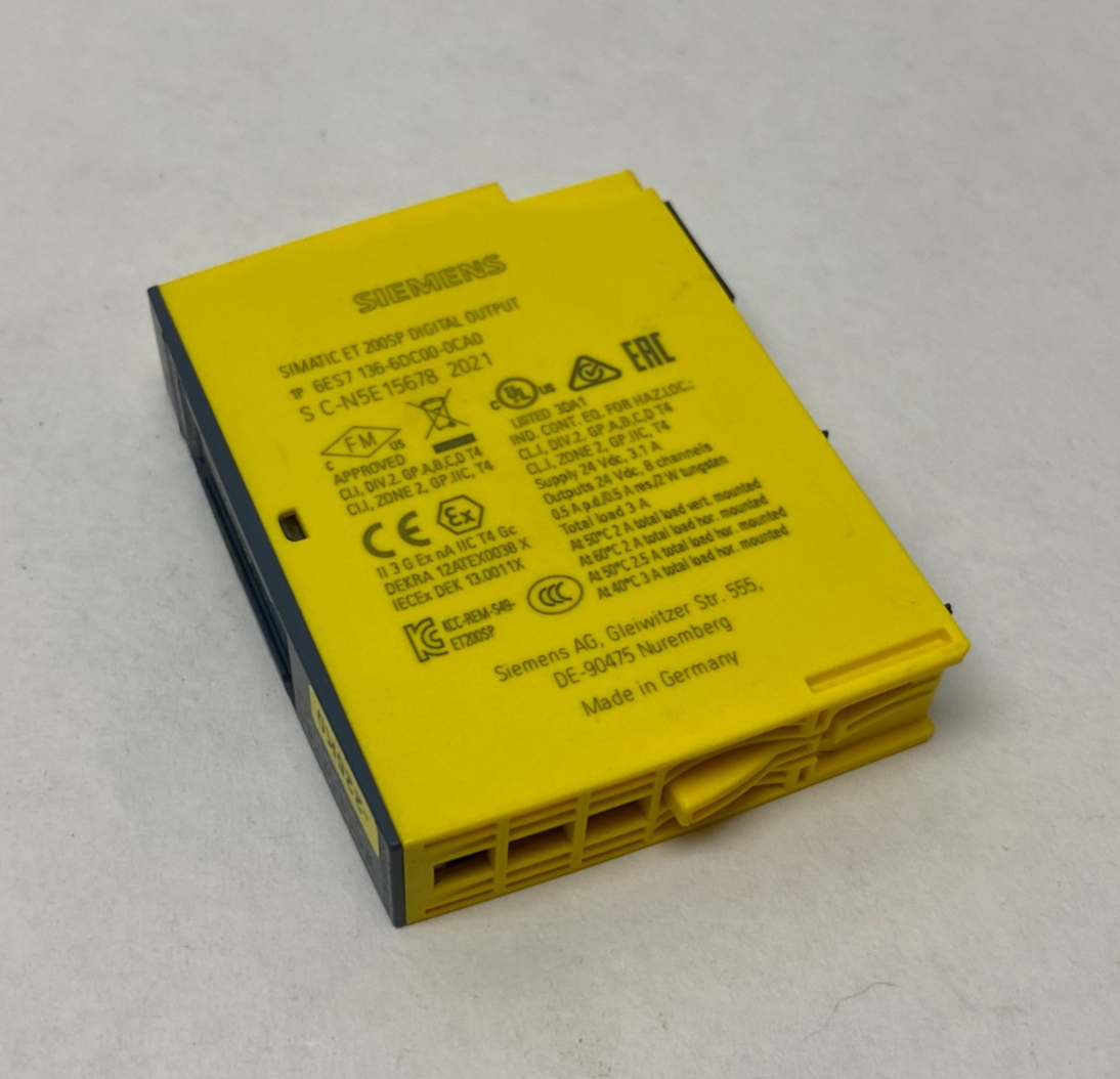 Siemens 6ES7 136-6DC00-0CA0 SIMATIC ET 200SP Digital Output Module F-DQ 8x 24VDC - Maverick Industrial Sales