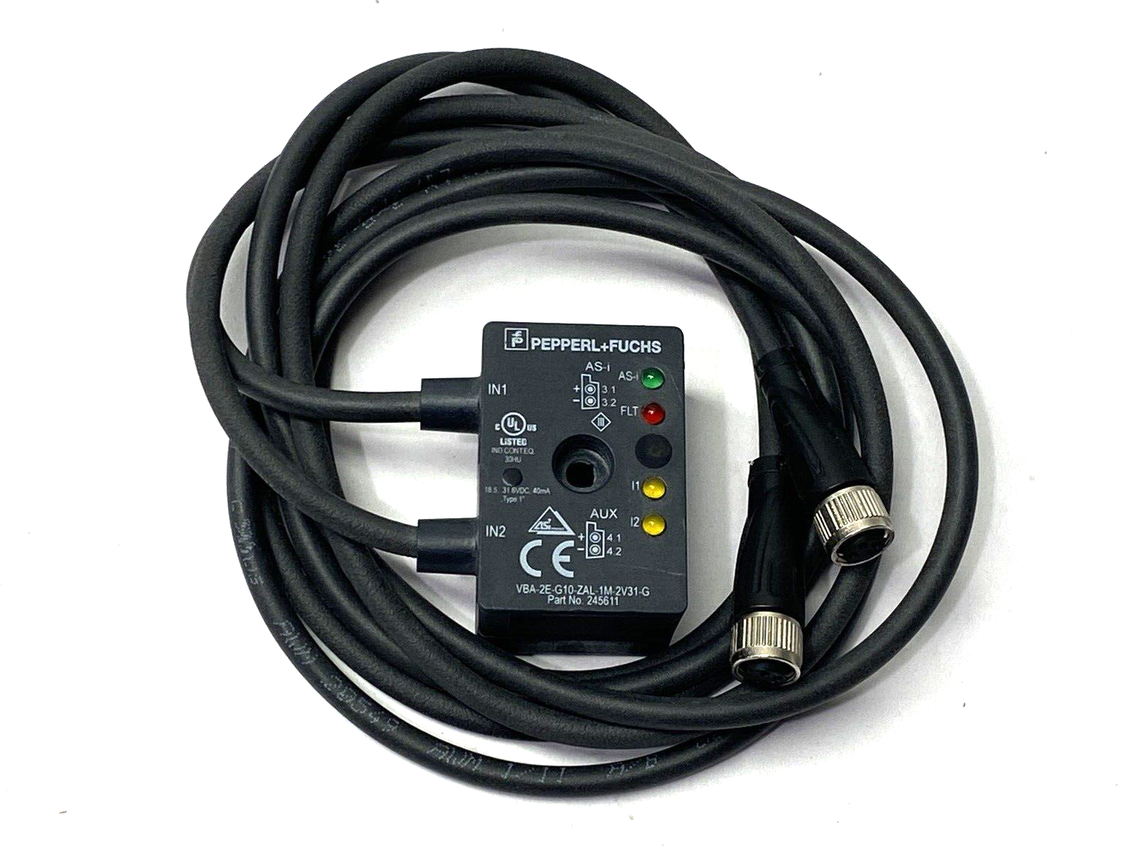Pepperl+Fuchs VBA-2E-G10-ZAL-1M-2V31-G AS-Interface Sensor 245611 MISSING SCREW - Maverick Industrial Sales