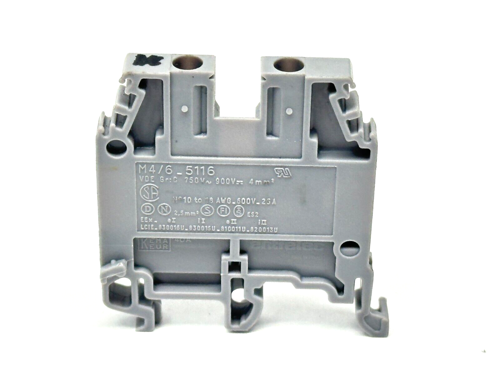 Entrelec 1SNA115116R0700 M4/6 5116 Gray Terminal Block 4mm 800V LOT OF 25 - Maverick Industrial Sales