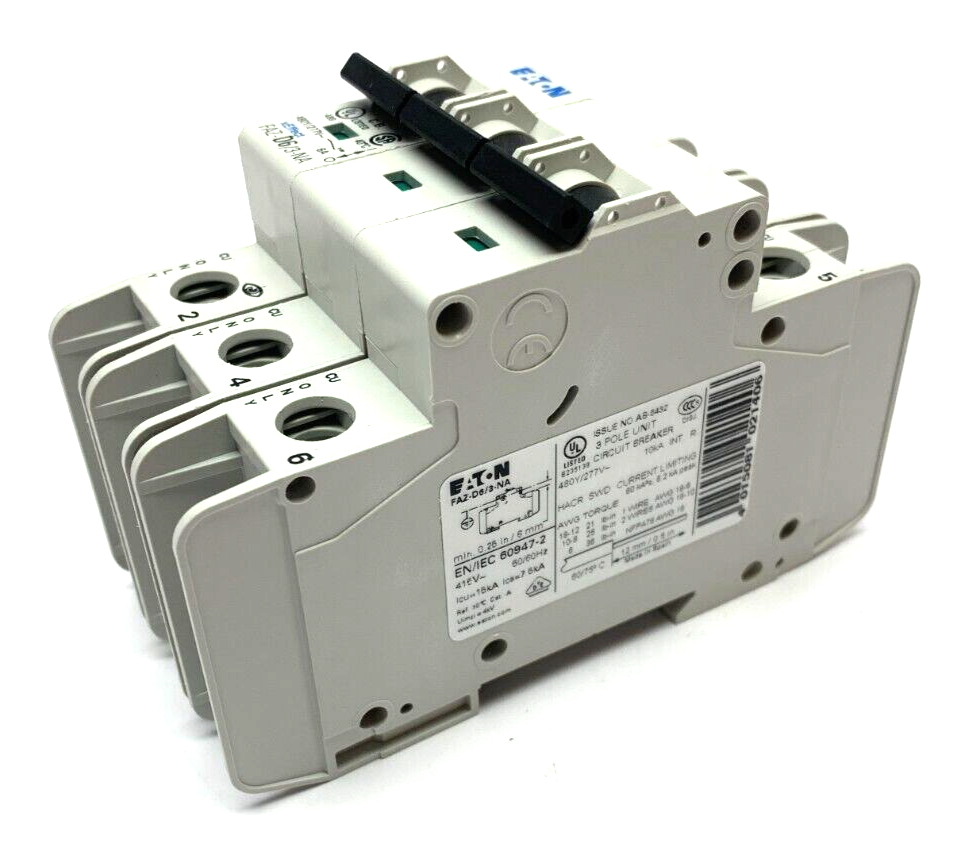 Eaton FAZ-D6/3-NA 3 Pole Circuit Breaker - Maverick Industrial Sales