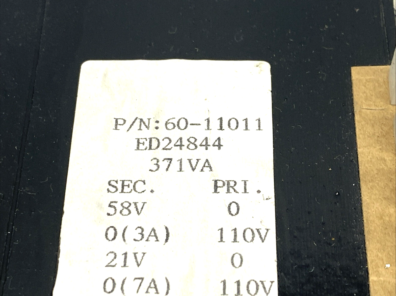 60-11011 Transformer 371VA 3PH 110V Pri. 58V 3A 21V 7A 10V 5A Sec. ED24844 - Maverick Industrial Sales