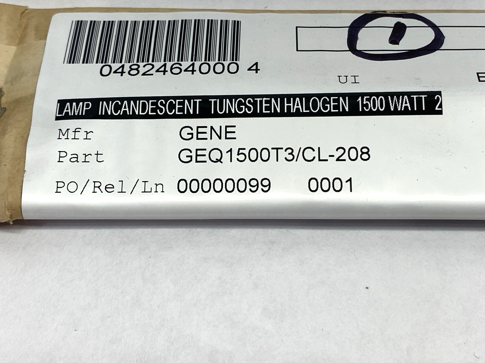Q1500T3/CL-208 | General Electric Tungsten Lamp 208V 1500W LOT OF 3 - New – Open box - Maverick Industrial Sales