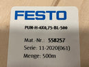 Festo PUN-H-4x0.75-BL-500 Pneumatic Tubing Blue 4mm OD, 2.6mm ID 558257 500m - Maverick Industrial Sales