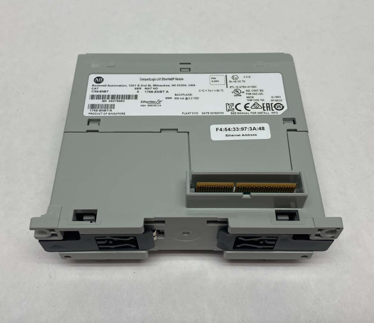 1768-ENBT | Allen Bradley Ser. A CompactLogix L4X EtherNet/IP Module - Used - Maverick Industrial Sales