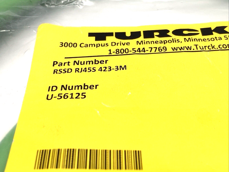 Turck RSSD RJ45S 423-3M PROFINET Cordset M12 4-Pin Male To RJ45 3m U-56125 - Maverick Industrial Sales