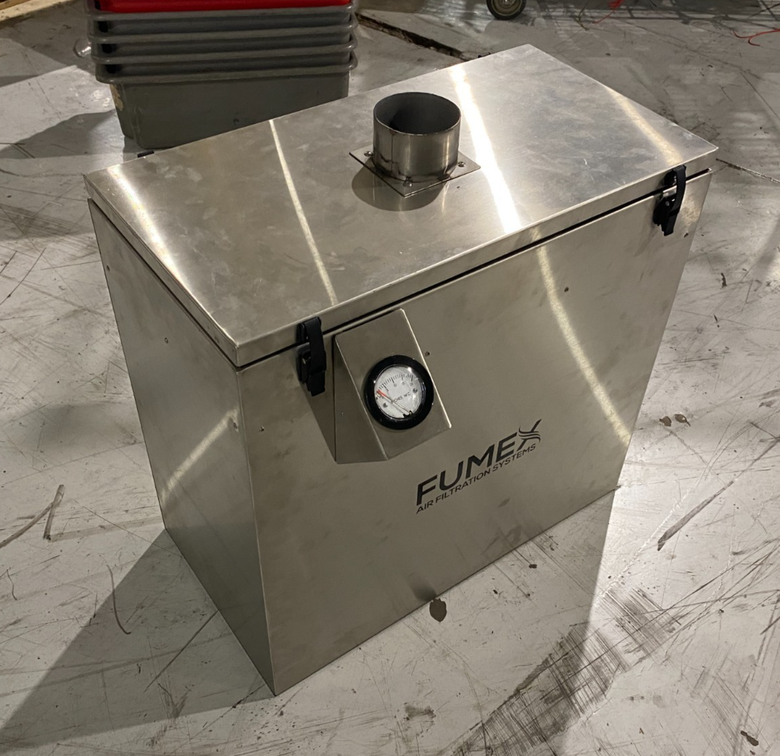 Fumex FB1 High-Capacity Pre-Filter Unit, Stainless Steel, NO CASTER WHEELS - Maverick Industrial Sales