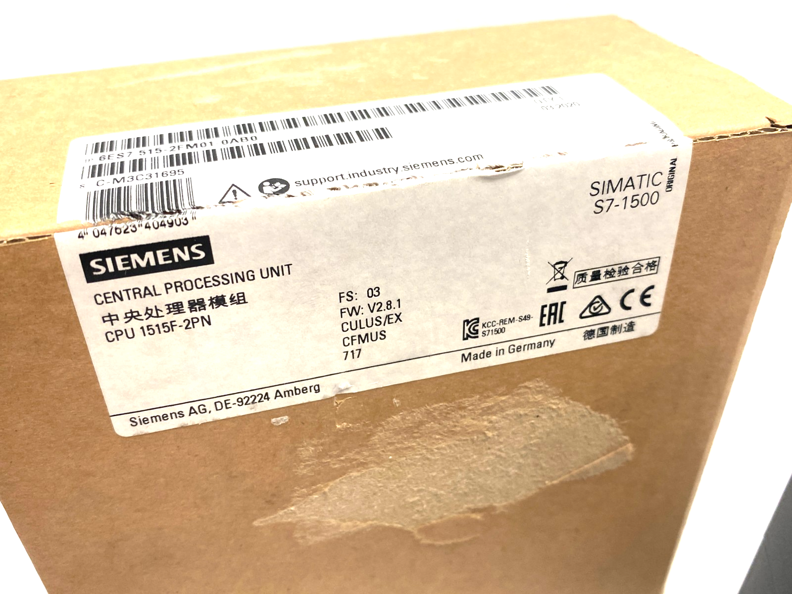 Siemens 6ES7 515-2FM01-0AB0 SIMATIC S7-1500F CPU Unit 1515F-2 PN, 750kB 3Mb - Maverick Industrial Sales