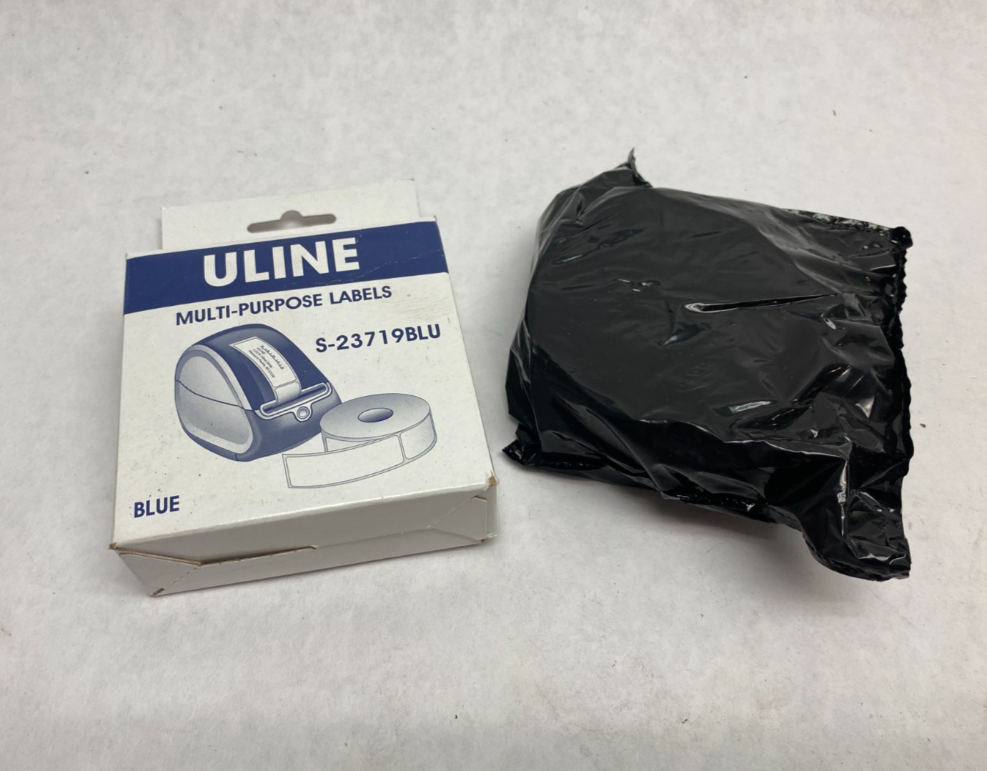 ULINE S-23719BLU Blue Mini Printer Labels 1 x 2-1/8 ROLL OF 450 - Maverick Industrial Sales