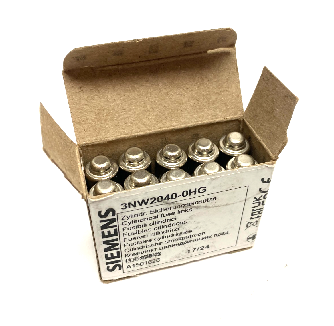 Siemens 3NW2040-0HG SENTRON Cylindrical Fuse, Slow-Blow, 4A, BOX OF 10 - Maverick Industrial Sales