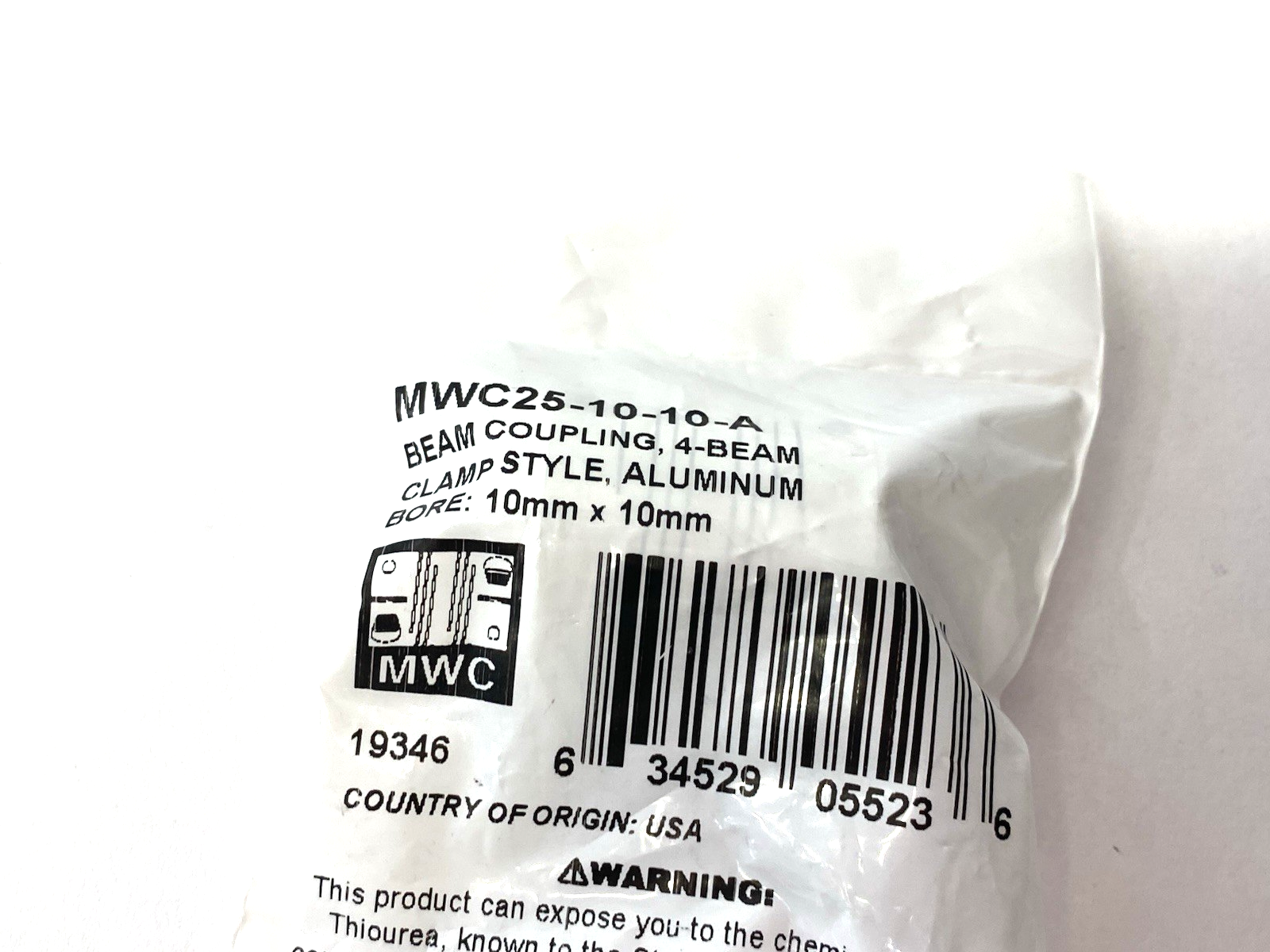 Ruland MWC25-10-10-A Four-Beam Clamp Style Coupling 10mm x 10mm Aluminum - Maverick Industrial Sales