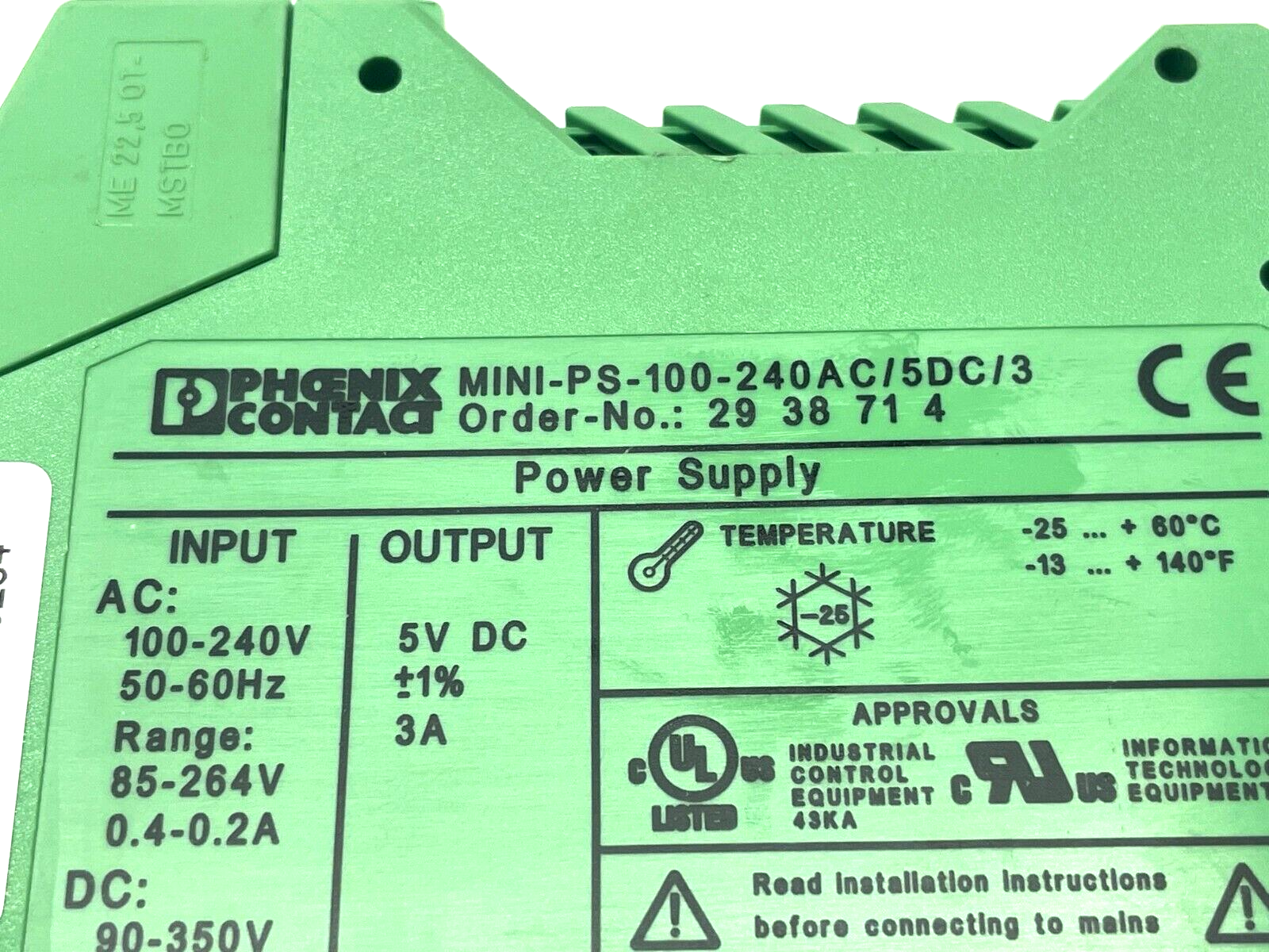 Phoenix Contact MINI-PS-100-240AC/5DC/3 Power Supply 2938714 - Maverick Industrial Sales