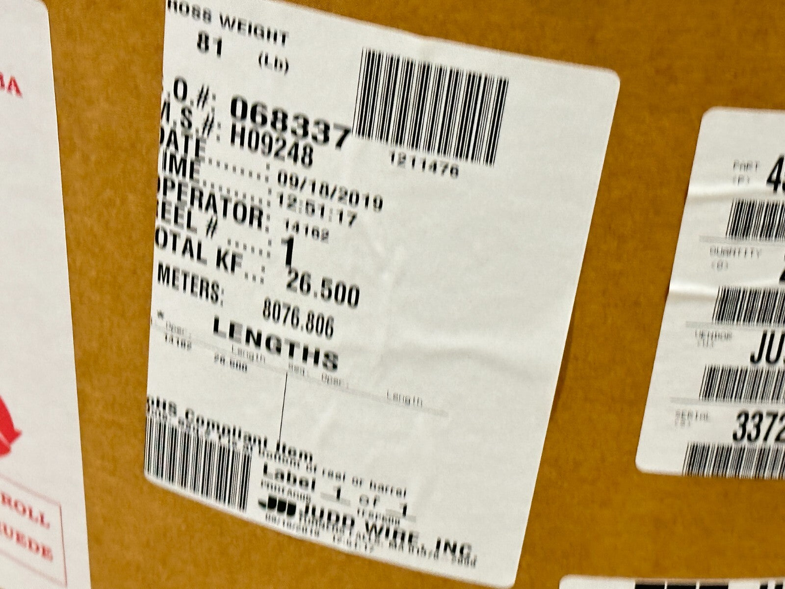 Judd Wire 454-0065-000 Wire Red Style 1430 24AWG 300V H09248 26,500ft Roll - Maverick Industrial Sales