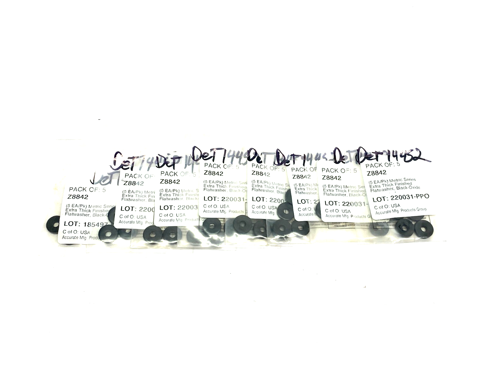 Z8842 | Accurate Mfg. Extra Thick Finished Flat Washer LOT OF 8PKGS, 40 WASHERS- New - Maverick Industrial Sales