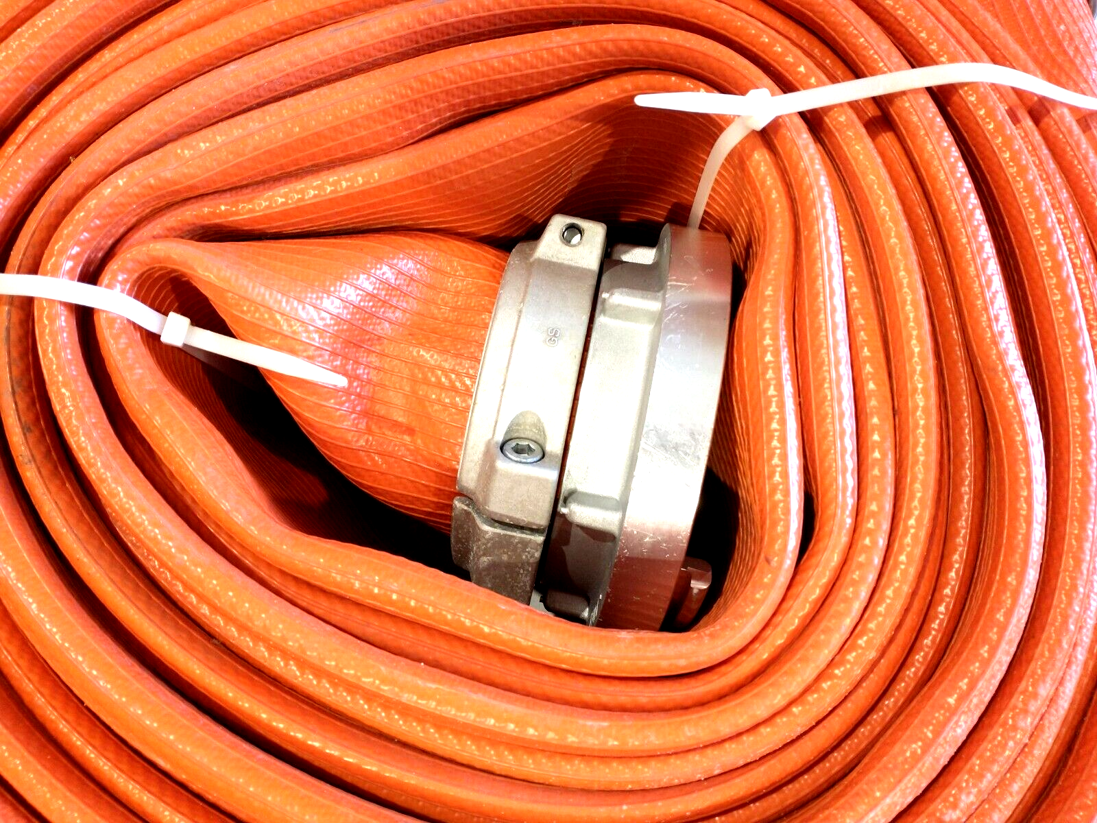 50R450OG 5" Dia. Orange Industrial Supply Hose, Storz Couplings, 50 FOOT 200PSI - Maverick Industrial Sales