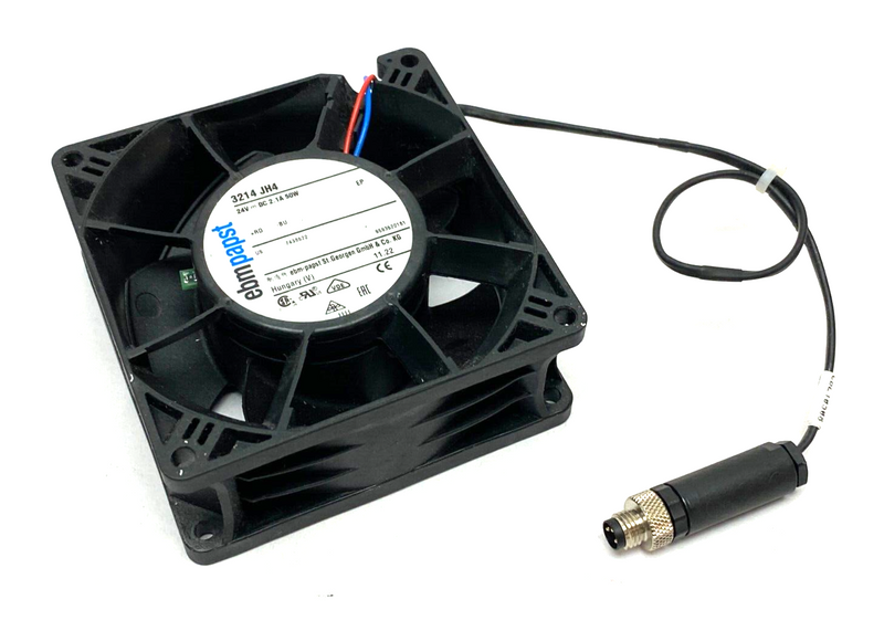 EBM Papst 3214 JH4 Electronic Axial Cooling Fan 24VDC 2.1A 50W 3-Pin Connector - Maverick Industrial Sales