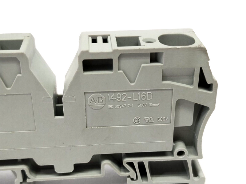 Allen Bradley 1492-L16D Spring Clamp Terminal Block 16mm, Gray, LOT OF 4 - Maverick Industrial Sales