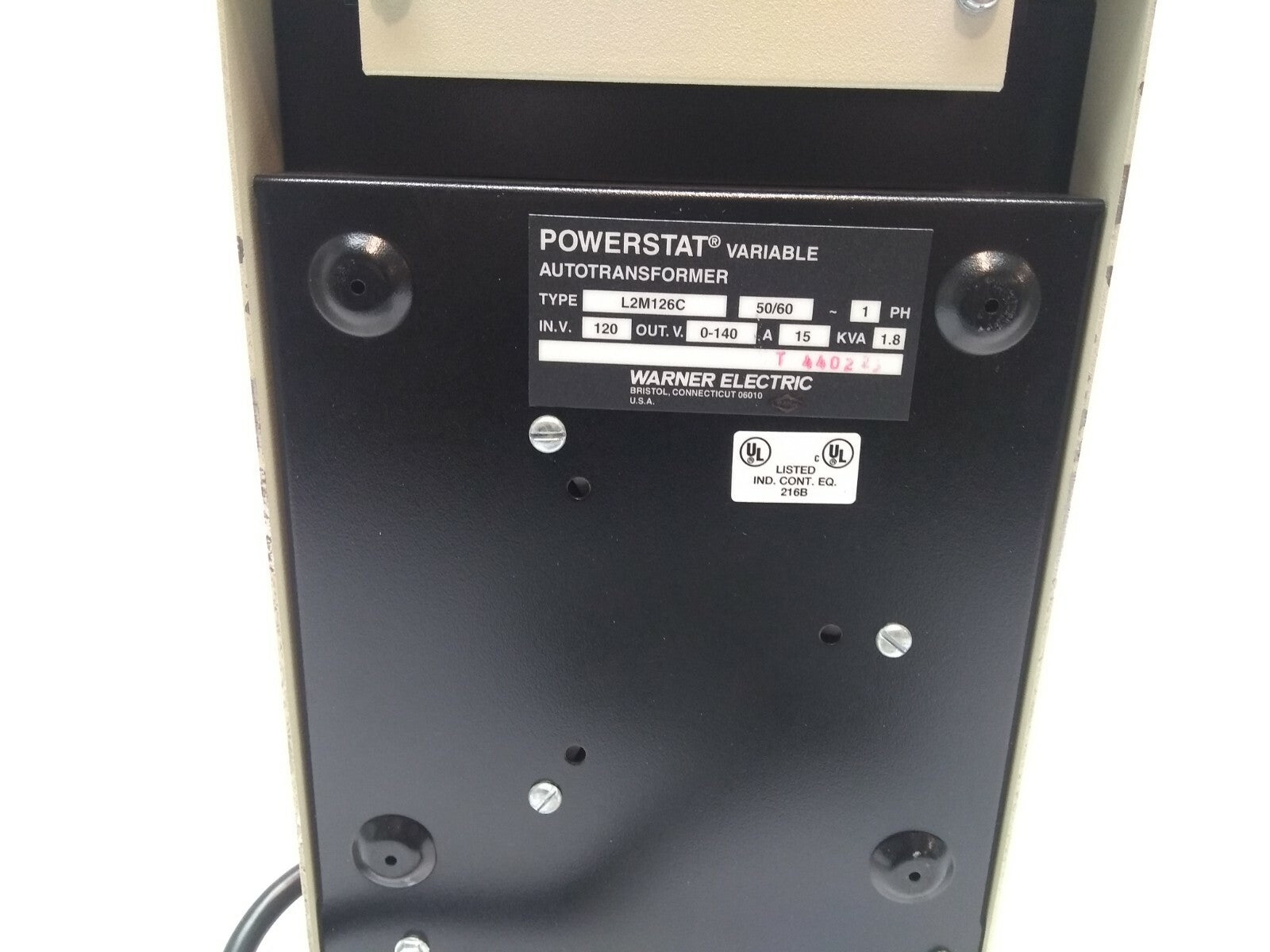 Werner Electric L2M126C POWERSTAT Variable Autotransformer 1PH - Maverick Industrial Sales