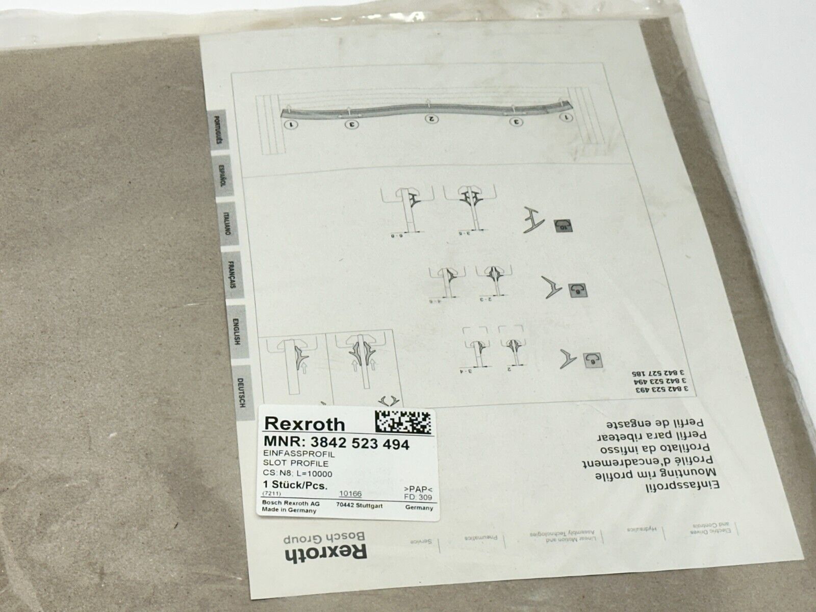 PROFILO BOSCH REXROTH 40X40L L=6170 MM - vf sistemi PROFILO BOSCH REXROTH 40X40L L=6170 MM - vf sistemi