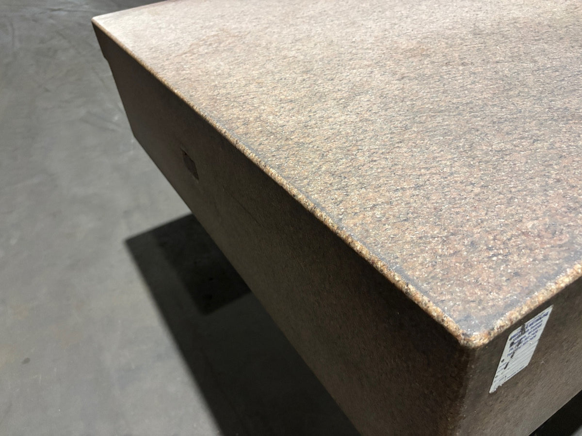 Pink Granite Stone Surface Plate Inspection QC Table, 72" x 48" x 12" - Maverick Industrial Sales