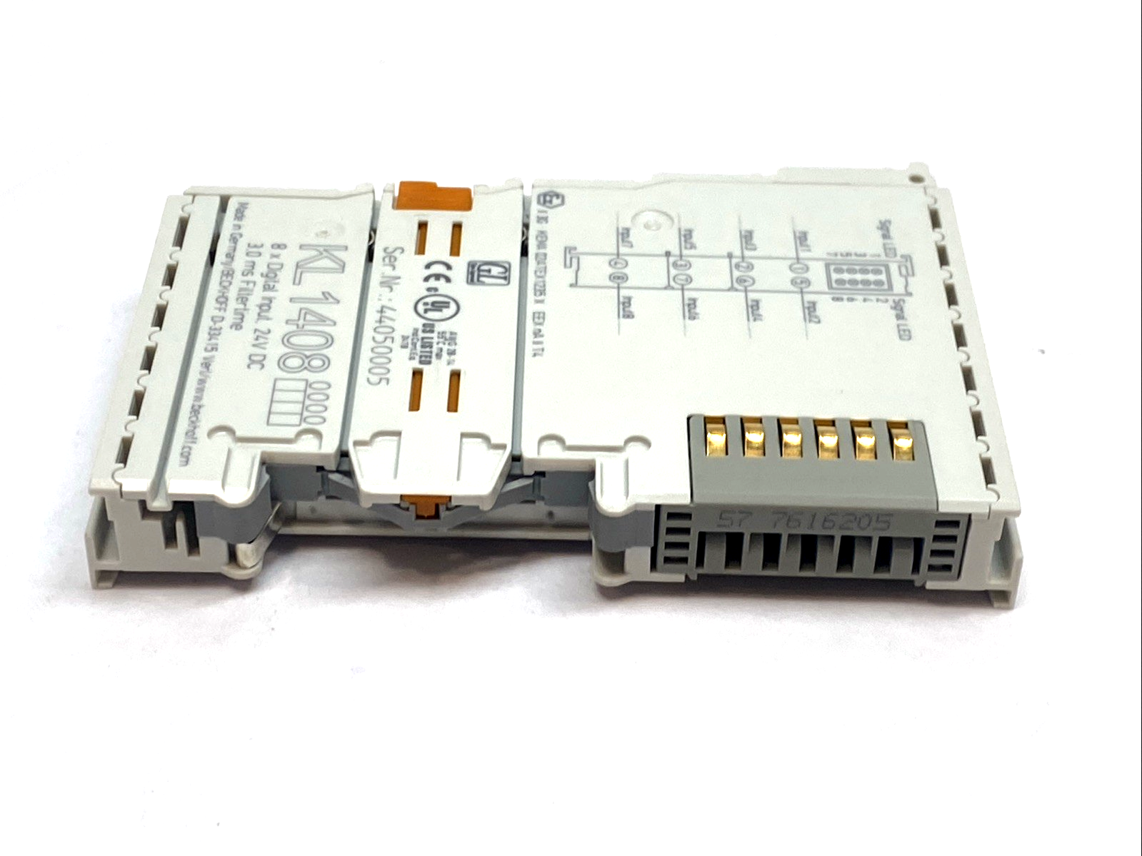 KL1408 | Beckhoff Bus Terminal 8‑Channel 24V DC Digital Input 3ms Filter 1‑Wire - Used - Maverick Industrial Sales