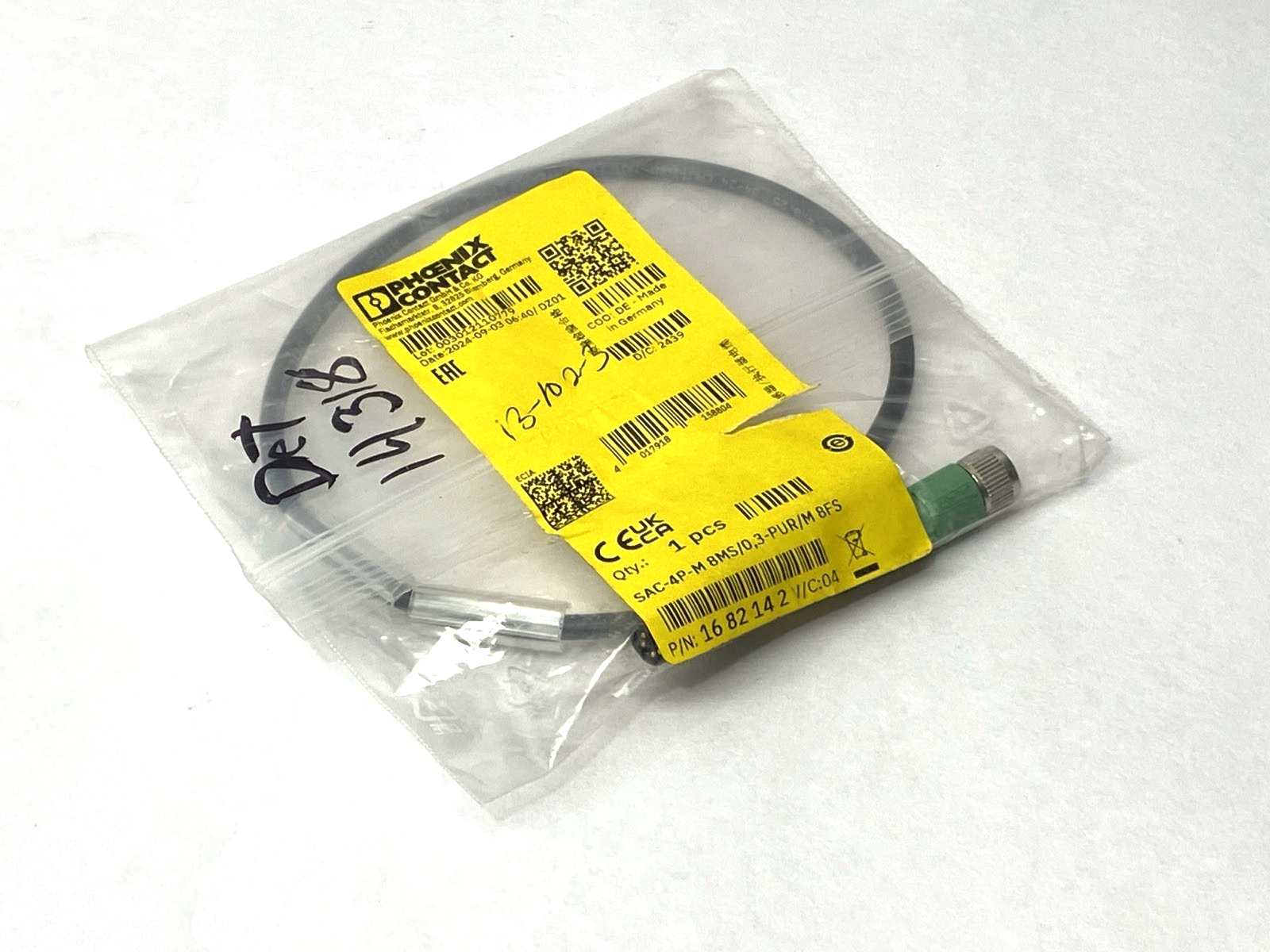 Phoenix Contact SAC-4P-M 8MS/0,3-PUR 8FS Double-Ended Sensor Cordset 1682142 - Maverick Industrial Sales