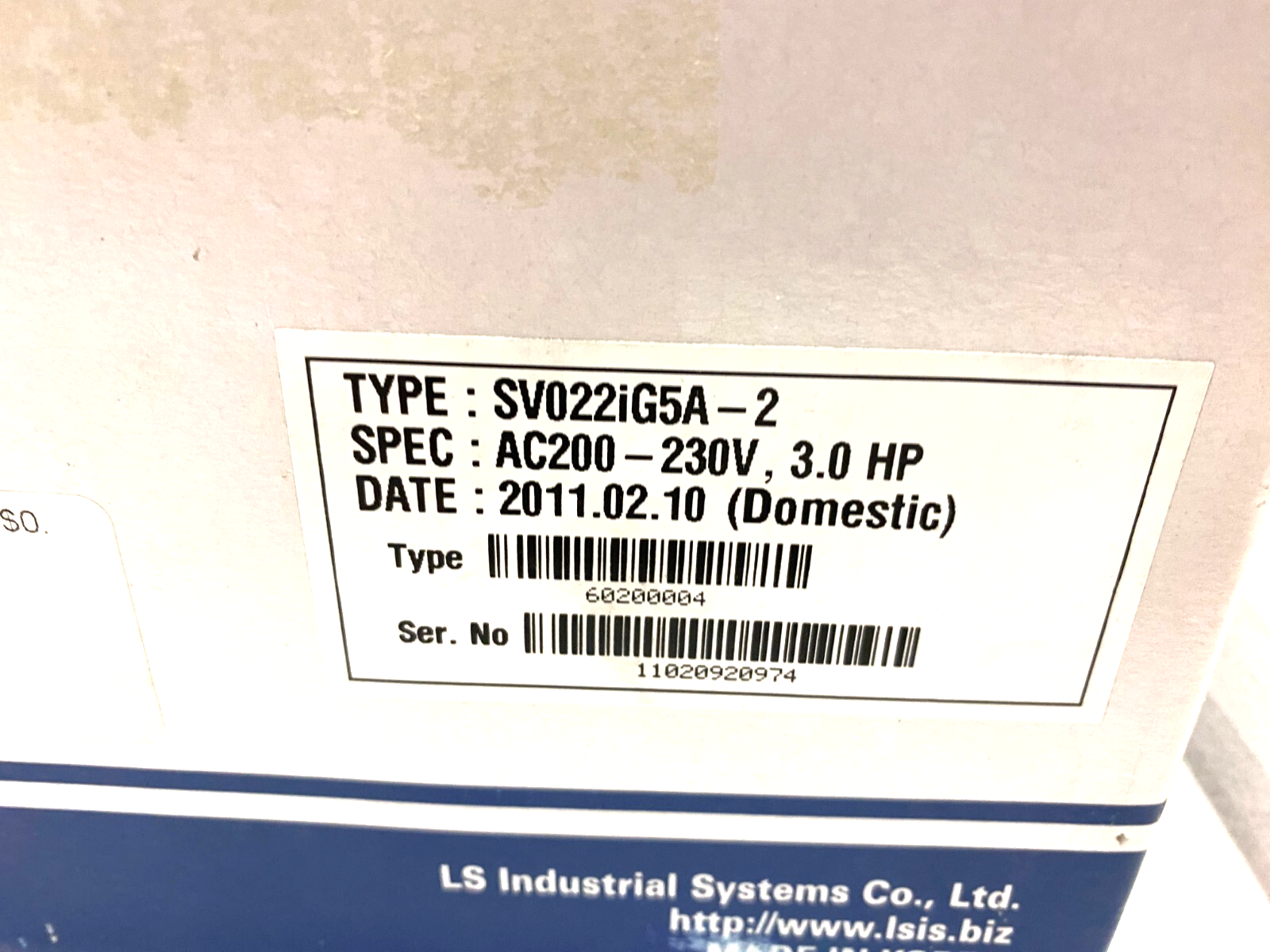 LS Systems SV022iG5A-2 Variable Frequency Drive 3HP AC200-230V - Maverick Industrial Sales