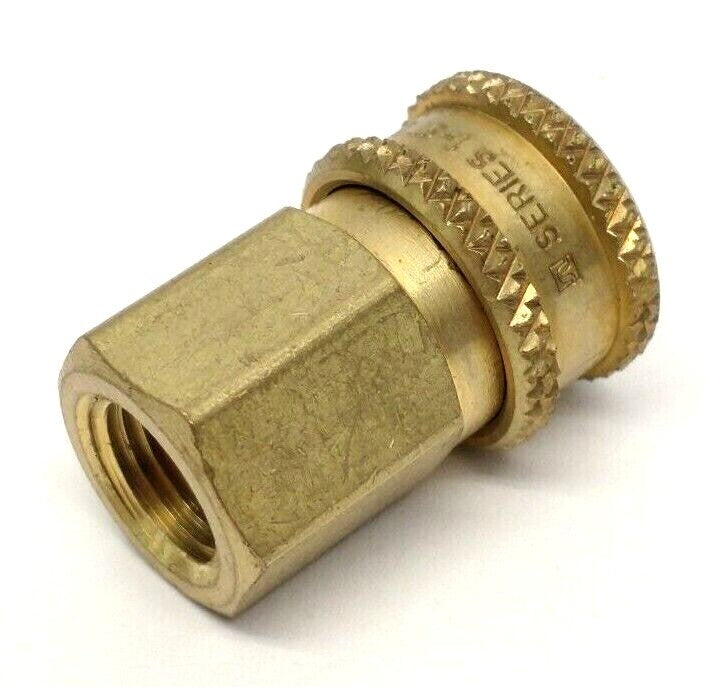 Hansen Coupling 1S11 Brass Hydraulic Quick Connect Hose Coupling 1/8"-27 NPTF - Maverick Industrial Sales
