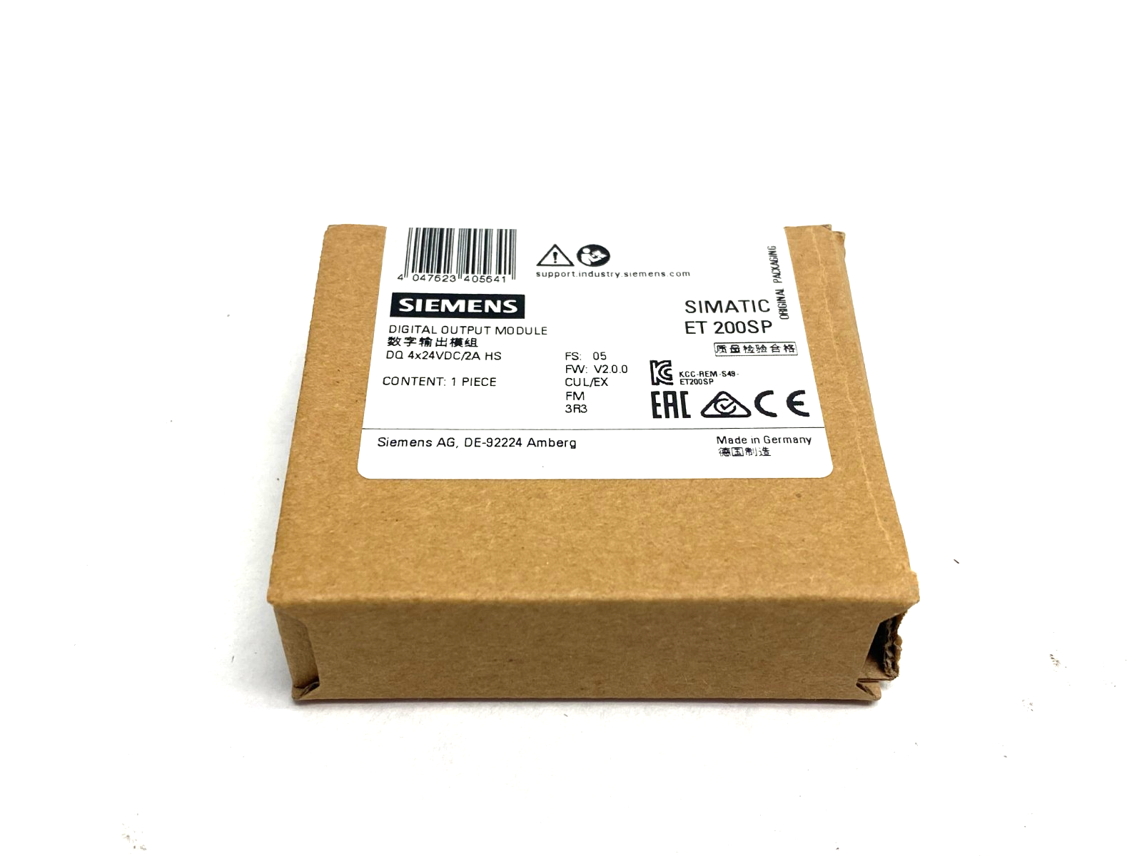 Siemens 6ES7 132-6BD20-0DA0 SIMATIC ET 200SP Dig. Output Module DQ 4x24VDC/2A HS - Maverick Industrial Sales