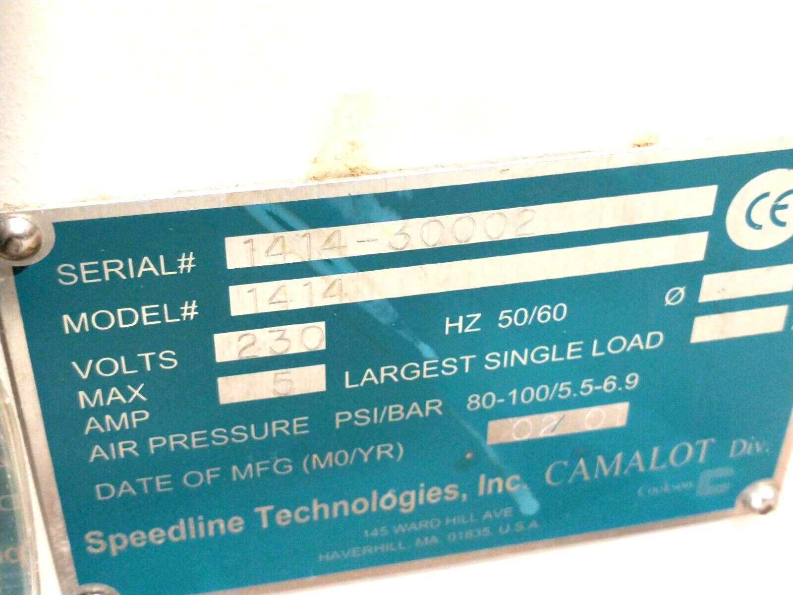 Speedline CAMALOT 1414 Liquid Dispensing System w/ Rotary Pump & Support Kit - Maverick Industrial Sales