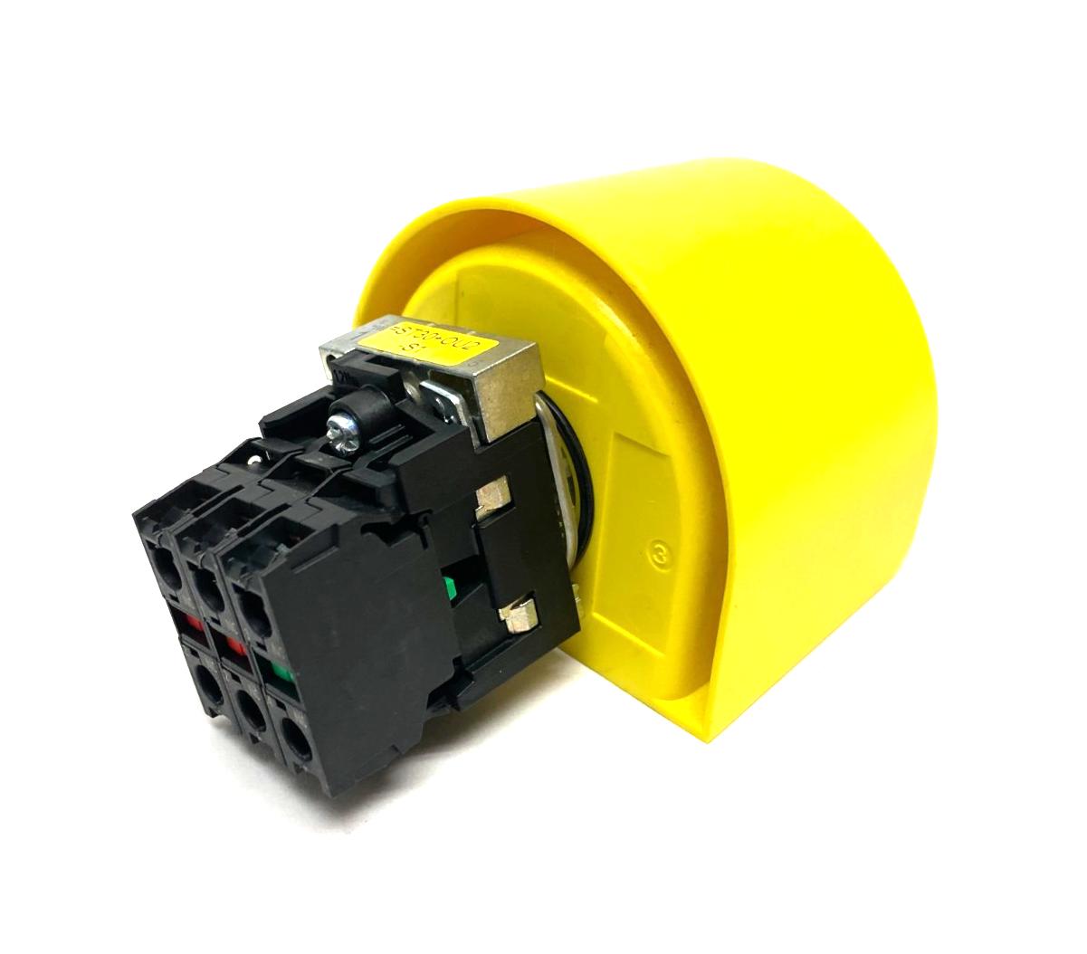 3SU1000-1HB20-0AA0 | Siemens E-Stop Pushbutton w/ Contacts, 3SU1900-0DY30-0AA0 - Used - Maverick Industrial Sales