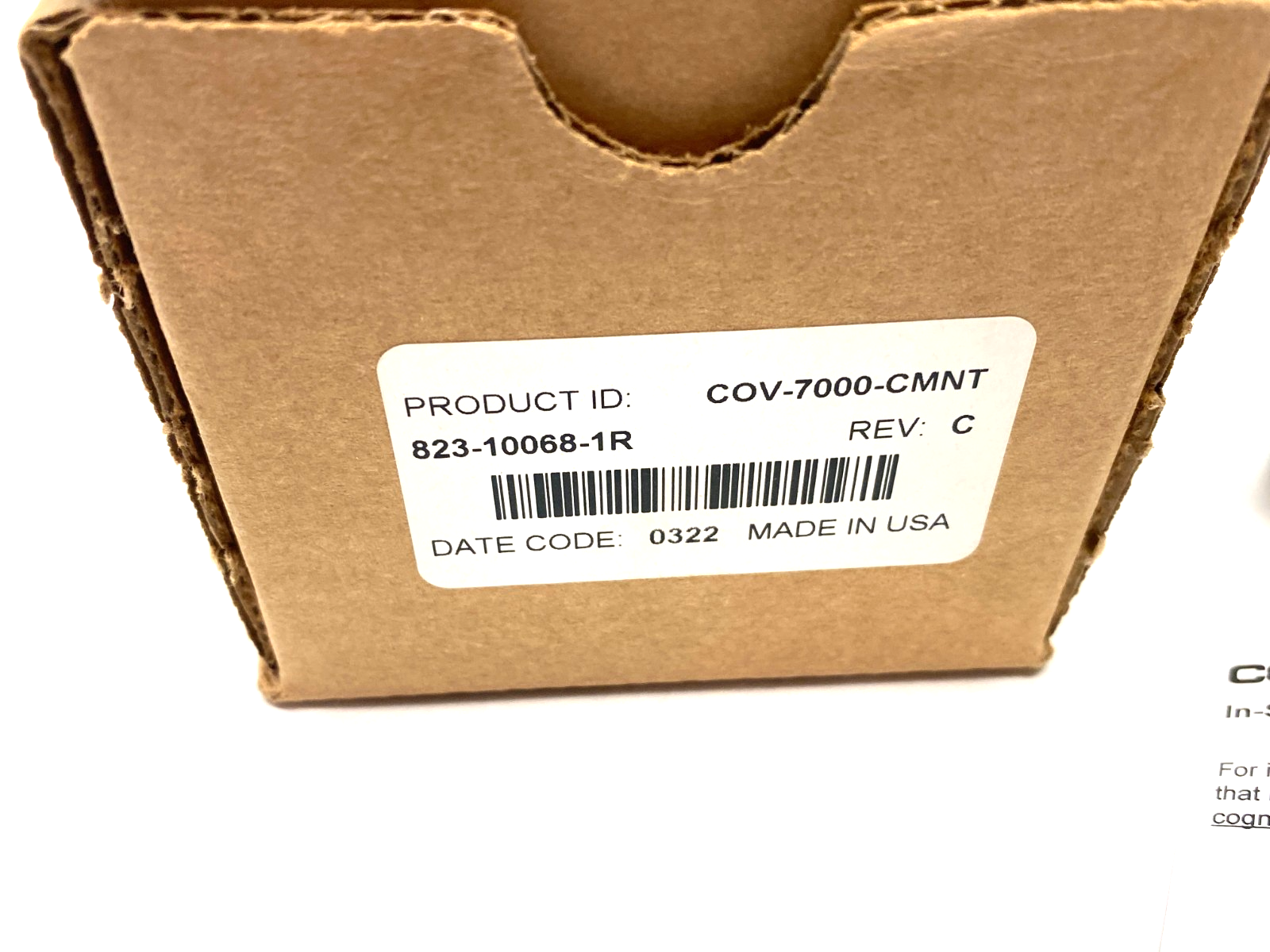 COV-7000-CNMT | Cognex Standard Lens Cover C-Mount 823-10068-1R - New – Open Box - Maverick Industrial Sales