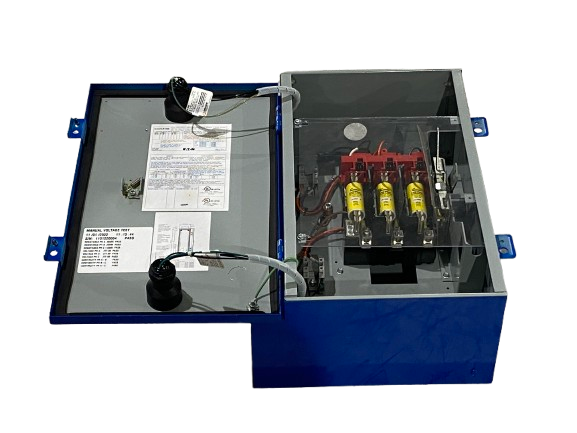 OLI363FDJB-0000 | Eaton OEM Line Isolation Safety Switch 600V 100A PAINTED BLUE - For parts or not working - Maverick Industrial Sales