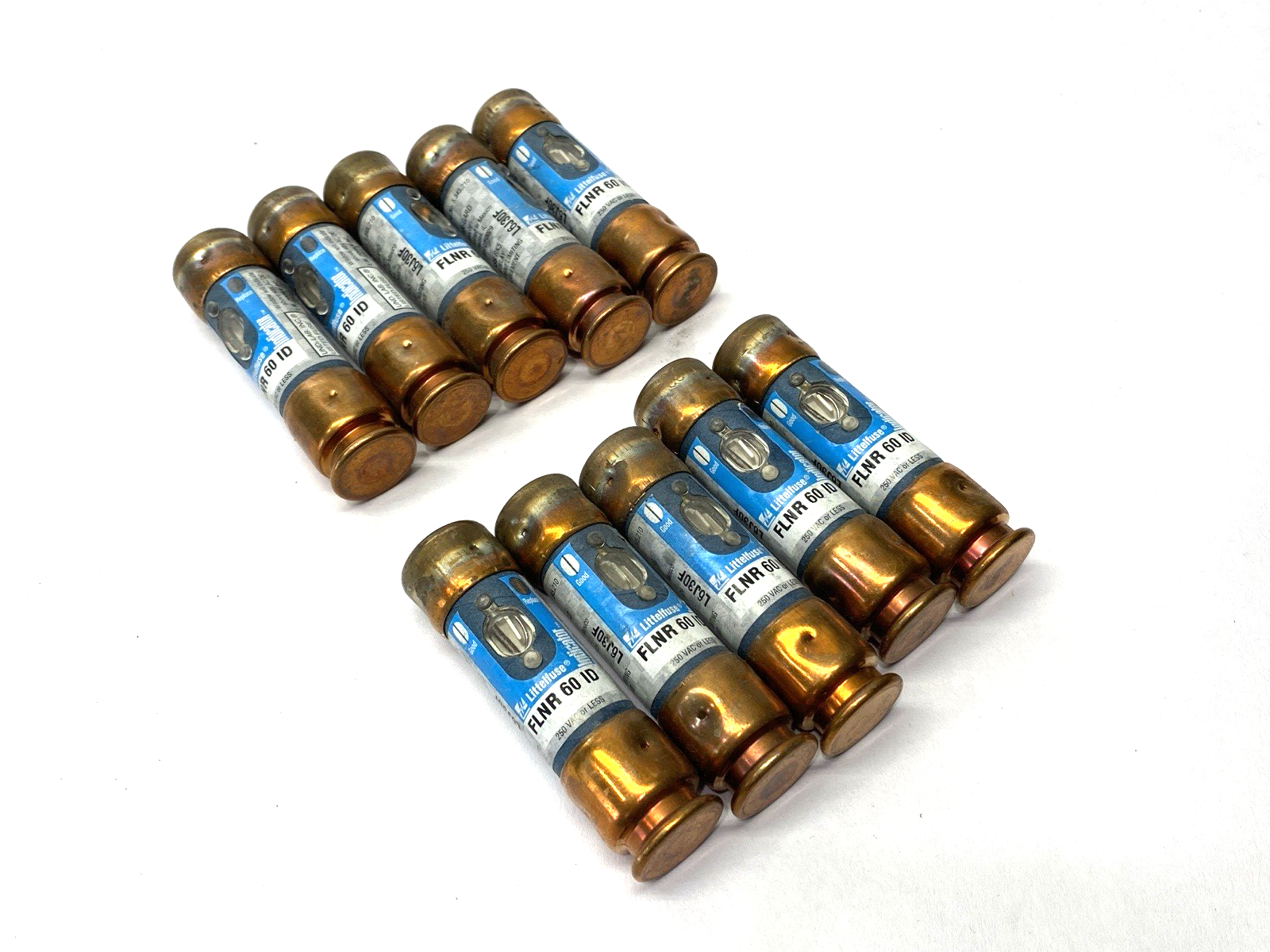 Littelfuse FLNR60ID Time-Delay Indicating Fuse Class RK5 250V 60A LOT OF 10 - Maverick Industrial Sales