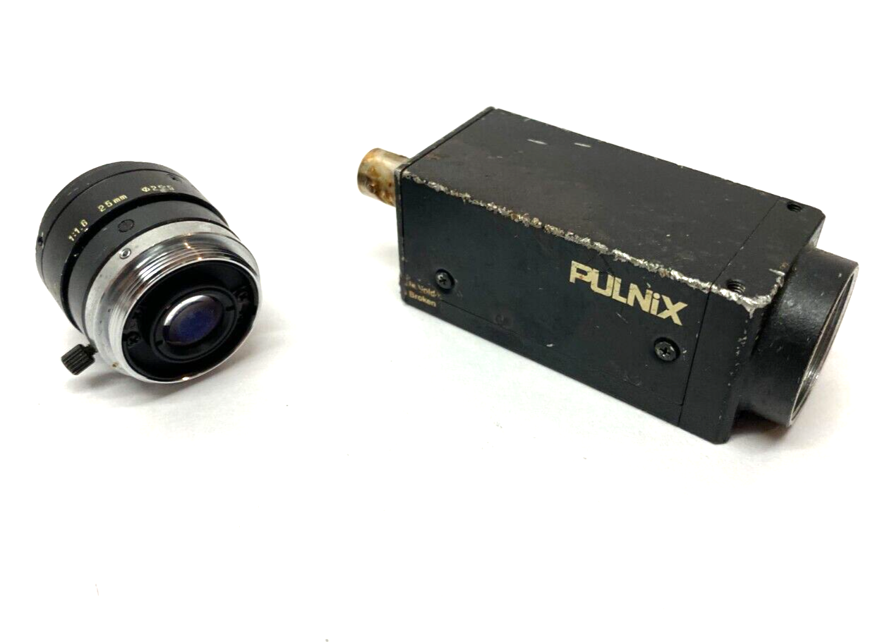 Pulnix TM-6300 Monochrome Full-Frame Shutter Camera 10-1575 w/ Lens - Maverick Industrial Sales