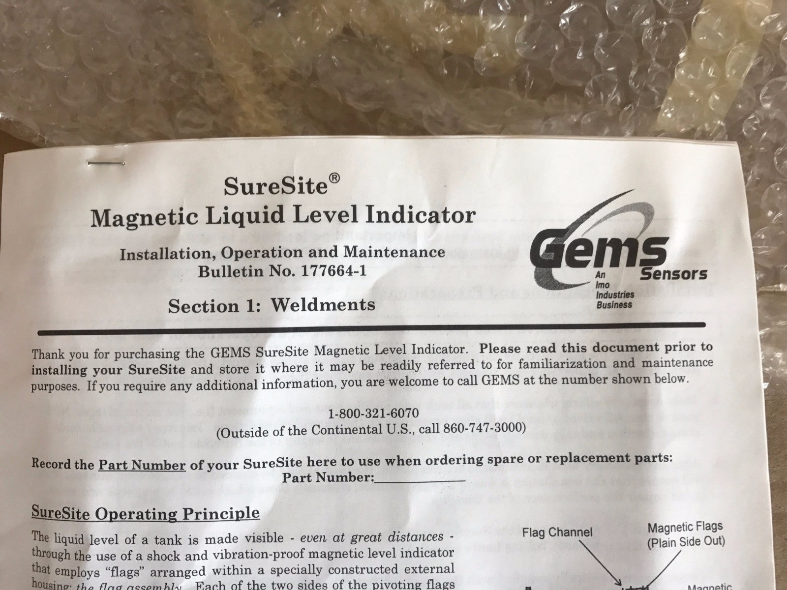 Gems Sensor 177664-1 SureSite Magnetic Liquid Level Indicator 807698 - Maverick Industrial Sales