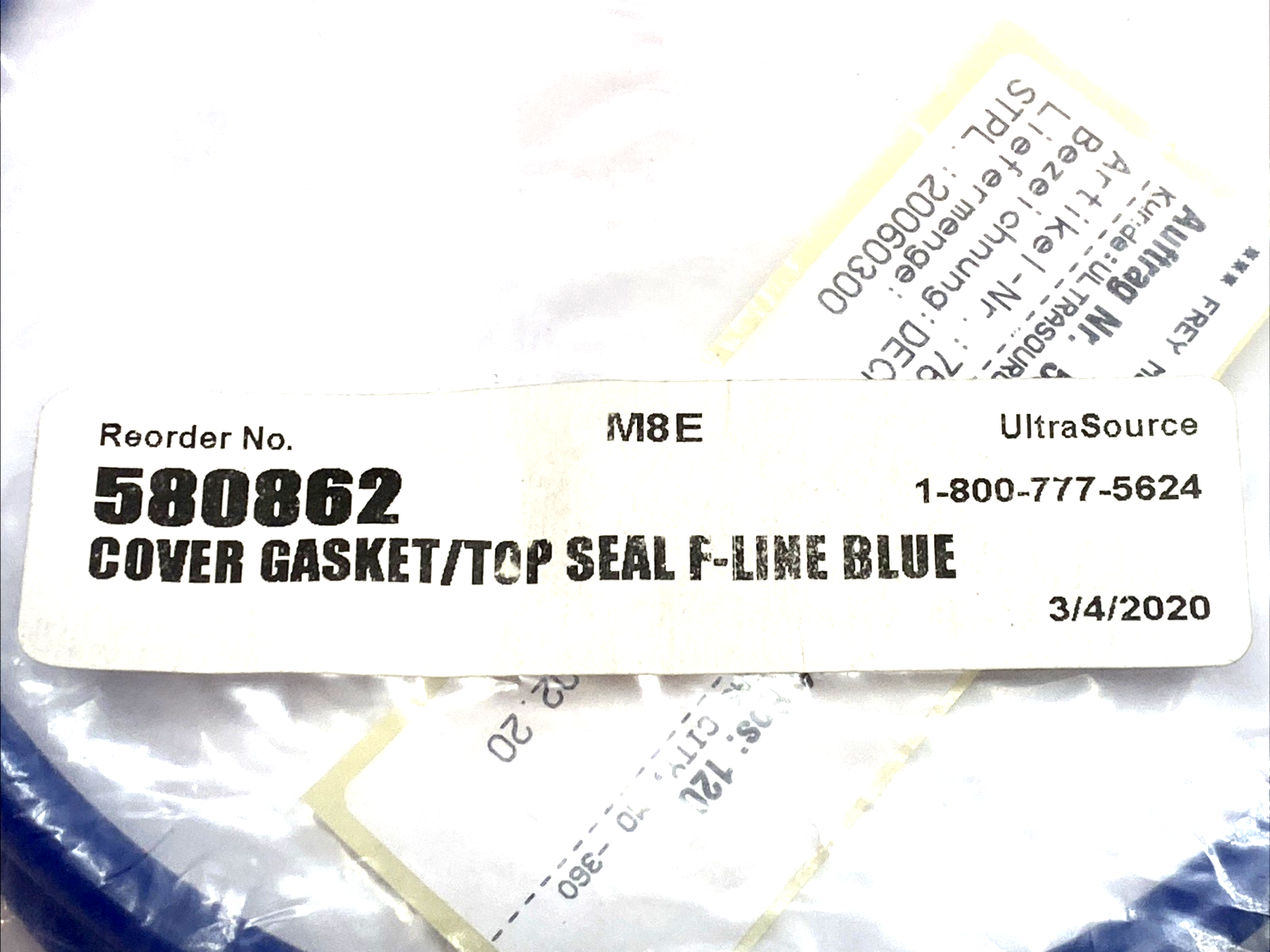 580862 | Ultrasource Blue Cover Gasket Top Seal OEM F-Line Part - New - Maverick Industrial Sales