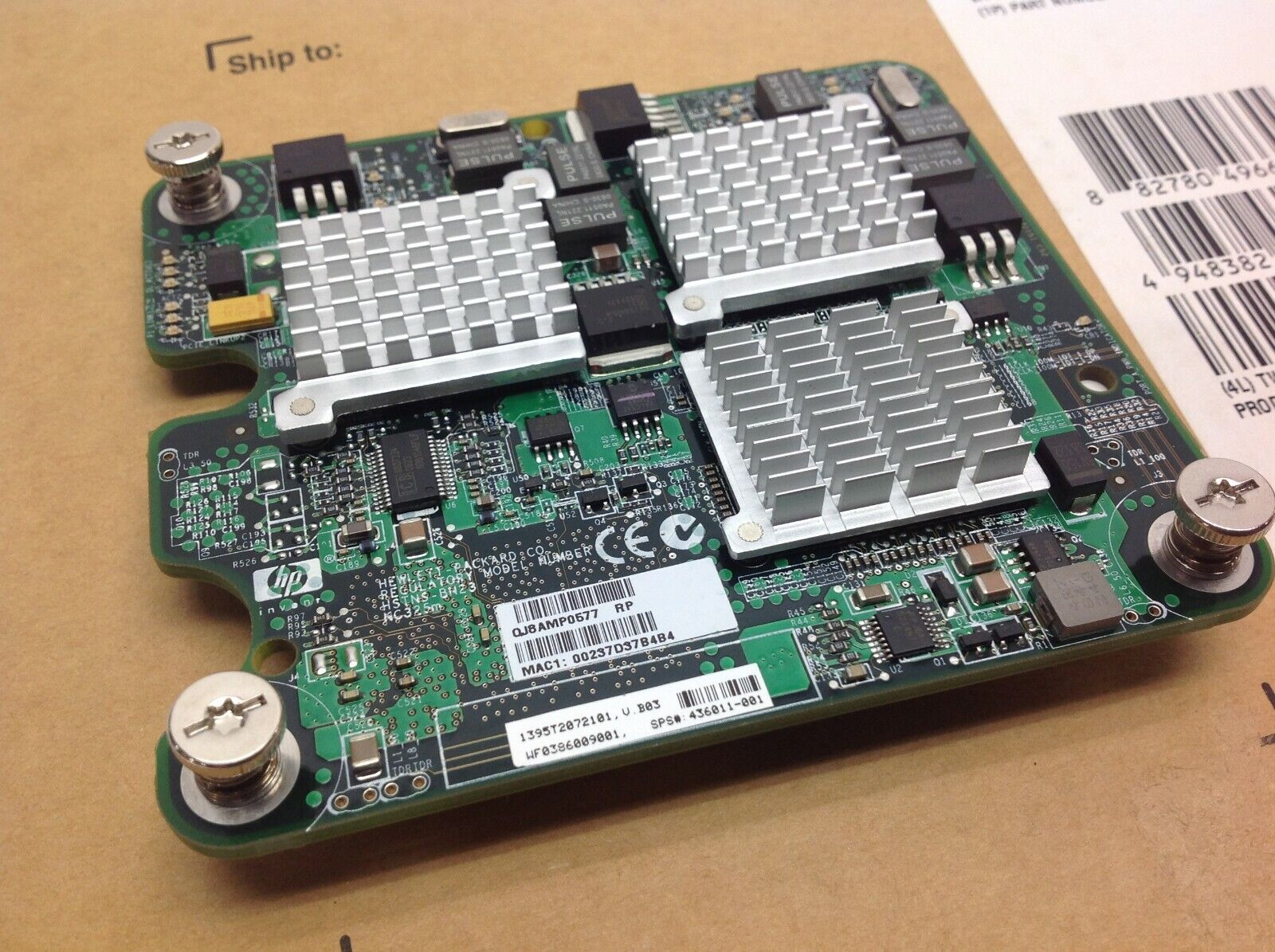HP 416585-B21 BLc NC325m NIC Adapter Option Kit 416583-001 - Maverick Industrial Sales