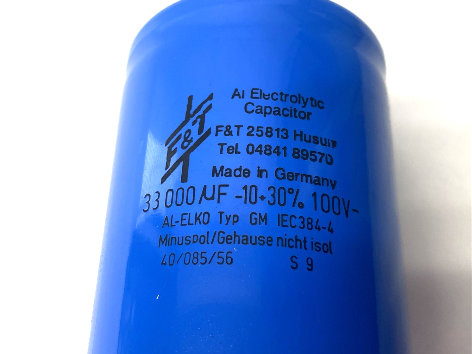 AL-Elko TypGM | F&T Electrolytic Capacitor, 33,000µF-10+30%100V - Used - Maverick Industrial Sales
