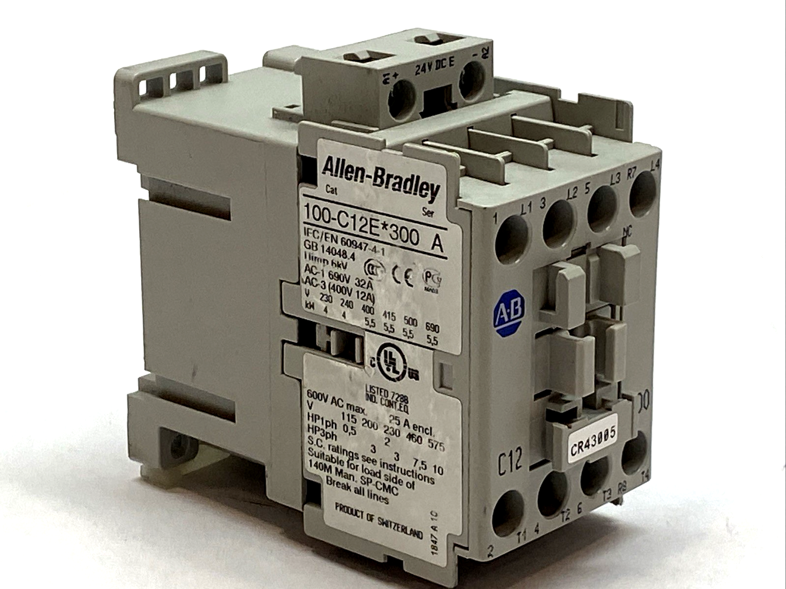 Allen Bradley 100-C12EA300 Ser. A Contactor 12A 4-Pole - Maverick Industrial Sales