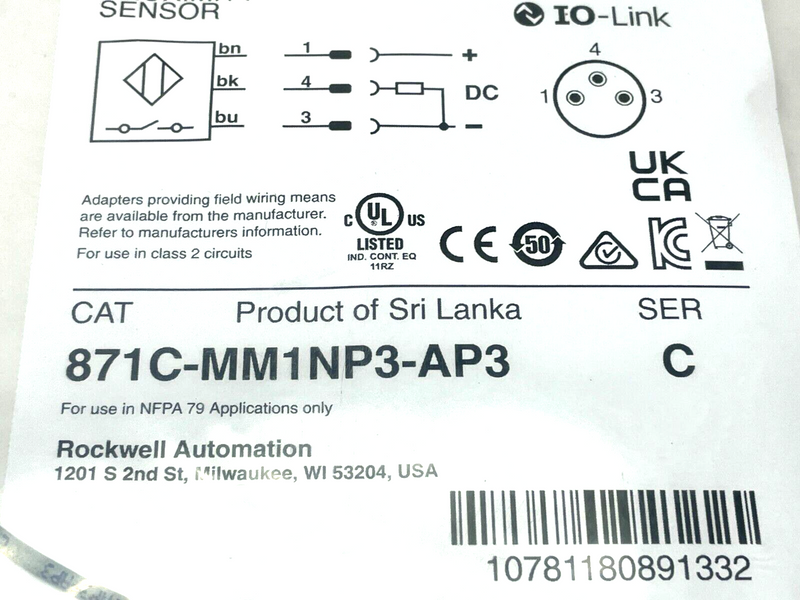 Allen Bradley 871C-MM1NP3-AP3 Ser. C Inductive Proximity Sensor - Maverick Industrial Sales