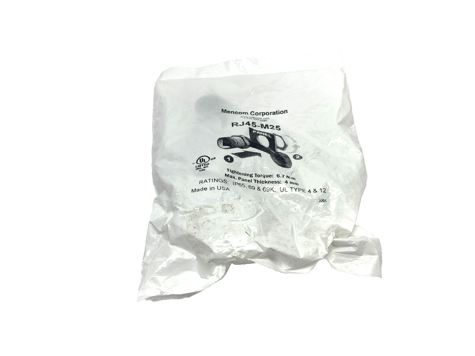 RJ45-M25 | Mencom Panel Interface Connector RJ45, M25 Mounting - New - Maverick Industrial Sales