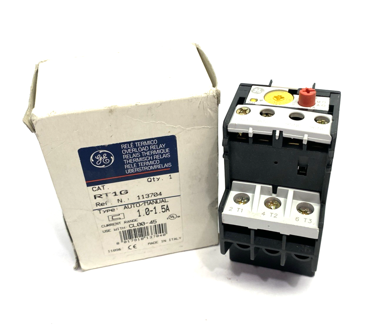 RT1G | General Electric Overload Relay Auto/Manual, 1.0-1.5A Adjustable 113704 - New – Open box - Maverick Industrial Sales