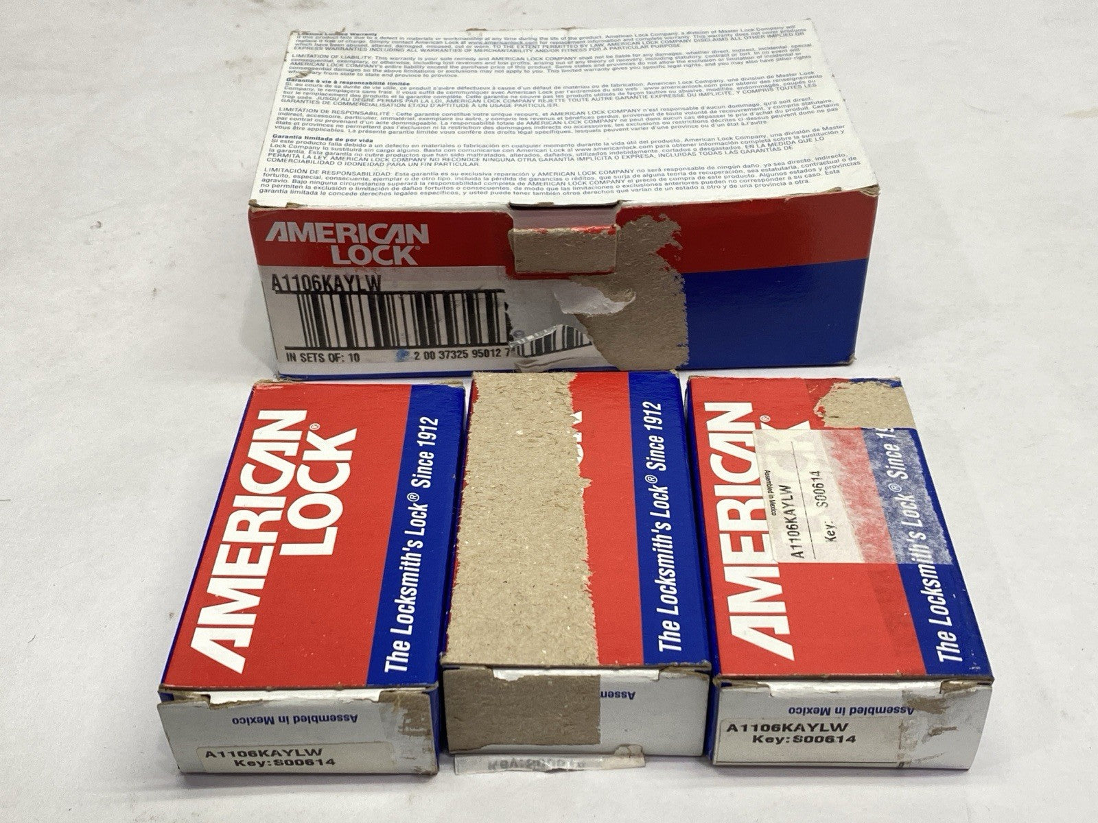 A1106KAYLW | American Lock Lockout Padlock Yellow Key S00614 LOT OF 9 - New – Open box - Maverick Industrial Sales