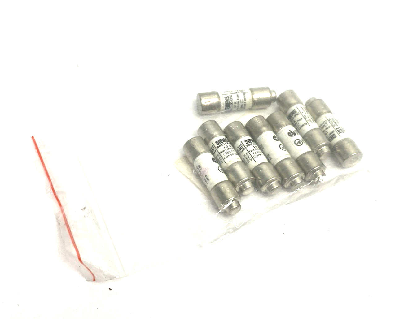 3NW3100-0HG | Siemens Cylindrical Class CC Fuse Slow-Blow 10A LOT OF 8 - New – Open box - Maverick Industrial Sales